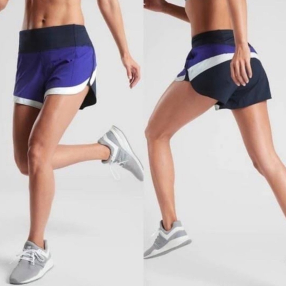 Athleta Running Free Colorblock 3.5" Shorts Small S